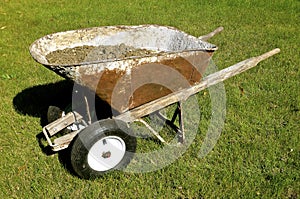 Modified wheelbarrow with two front wheels