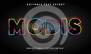 modis vector text effect with modern style design