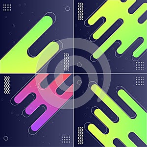 Modish Backgrounds with Designed Shapes Pack of 4 Vector Illustrations