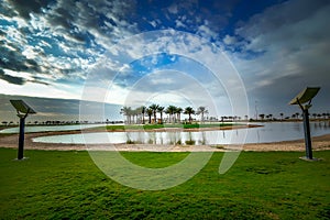 Modon Lake Dammam Saudi Arabia Morning View photo