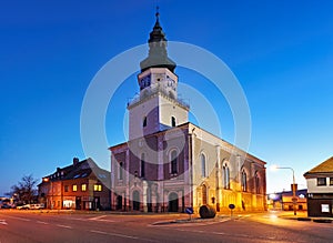 Modra city with church at night - Slovakia