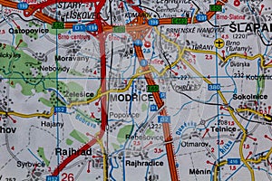 Modrice, Czechia, on a road m