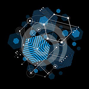 Modular Bauhaus vector background, created from simple geometric