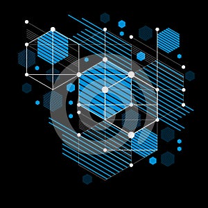 Modular Bauhaus vector background, created from simple geometric