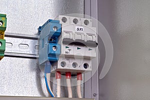 Modular circuit breaker and pass-through terminals in electrical Cabinet