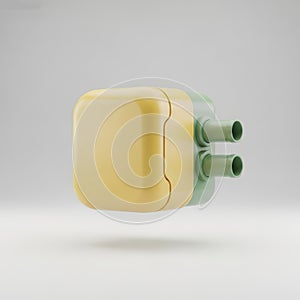 Modular Connector PlasticBlock 3DRender DualTone