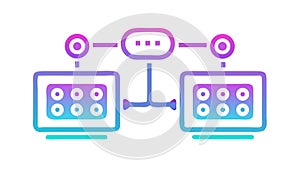 Modular Digital System, Network Connectivity Data Flow, vector design Generative AI