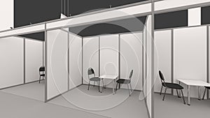 Modular Exhibition stand design system. 3D render