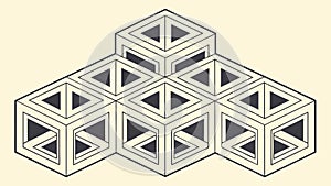 Modular Geometric Cube Pattern Vector Illustration, vector design Generative AI