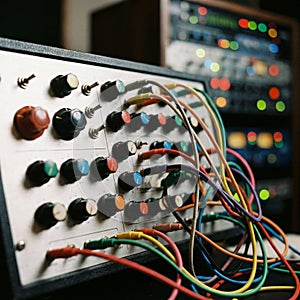 Modular synthesizer patch panel with cables