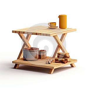 Modular Wooden Shelf Table For Camping And Outdoor Scenes photo