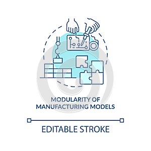 Modularity of manufacturing models concept icon