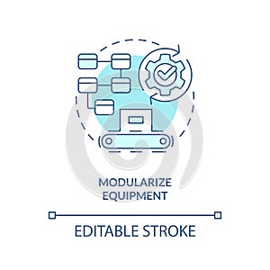Modularize equipment turquoise concept icon