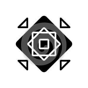 Black solid icon for Modularize, modular and structure