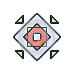 Color illustration icon for Modularize, modular and structure