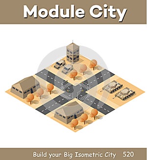 Module base camp object element for building design army armed