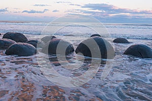 Moeraki boulders in New Zealand