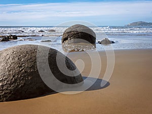 Moeraki concretions formed at a depth of about 700 meters photo