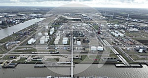 Moerdijk chemical refinery, products based on petroleum. It is one of the largest chemical complexes in the Netherlands