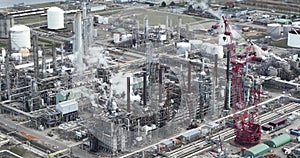Moerdijk chemical refinery, products based on petroleum. It is one of the largest chemical complexes in the Netherlands