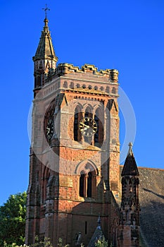 Moffat Saint Andrews Anglican Church in Evening Light, Dumfries and Galloway, Scotland, Great Britain