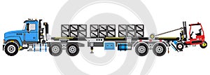 Moffett Truck in Semi Truck Model vector illustration