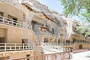 Mogao Caves in Dunhuang, Gansu, China. It is part of UNESCO World Heritage Site - Mogao Caves.