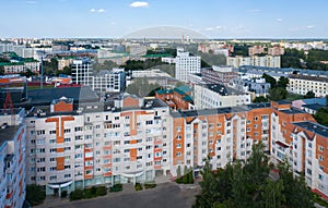 Mogilev. City courtyard next to the Rodina cinema. View from above