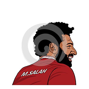 Mohamed Salah, Mo Salah Portrait Illustration, Flat Vector Design
