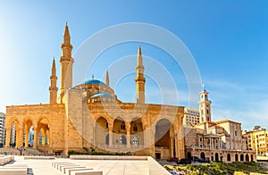 Mohammad Al-Amin Mosque and Saint Georges Maronite cathedral in the center of Beirut, Lebanon