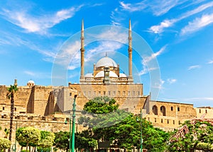 Mohammed Ali Pasha on the top of Cairo Citadel, famous landmark of Egypt
