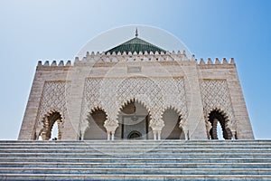 Mohammed V Royal family mausoleum and mosque in Rabat, Morocco, Africa