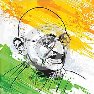 Mohandas Karamchand Gandhi portrait, vector