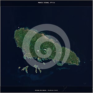 Moheli Island, Comoros, cropped to square. Satellite, June 9, 2018 photo