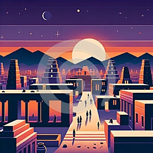 Mohenjo-Daro Dusk Illustration