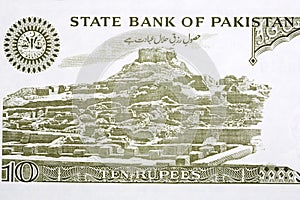 Mohenjo-daro in Larkana District from Pakistani money