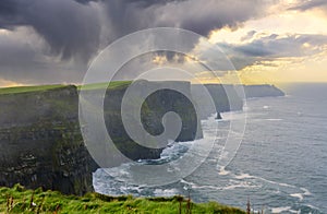Moher cliffs and atlantic ocean in Ireland - landscape