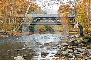 Mohican Covered Bridge in autumn.Mohican State Park