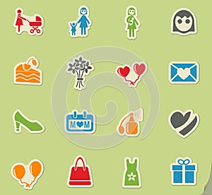 mohter day icon set