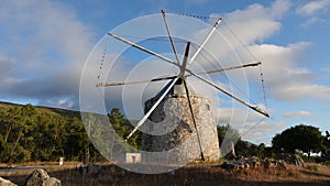 Portugese windmill in Pedreias in Portugal photo