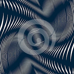 Moire pattern, monochrome background with trance effect. Optical