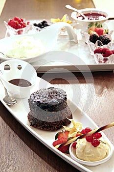 Moist chocolate cake dessert