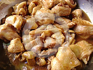 Moist stir-fry chicken