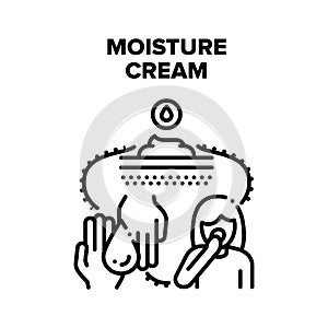 Moisture Cream Vector Black Illustration