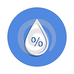 moisture percentage icon in badge style. One of weather collection icon can be used for UI, UX