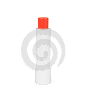 Moisturizing lip balm on white background