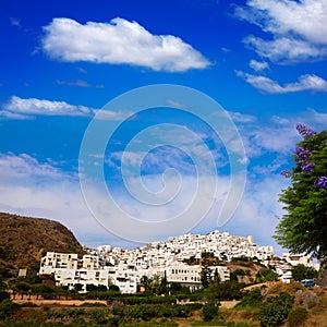 Mojacar in Almeria village skyline in Spain