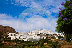 Mojacar in Almeria village skyline in Spain photo