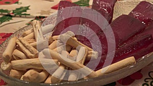 mojama tuna dish on the table of chrismast holiday