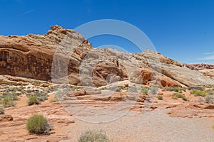 Mojave Desert Rock Formations at Valley of Fire State Park, Nevada, USA